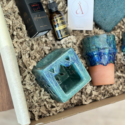 Petrol blue handmade gift box
