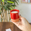 Red terracotta handmade candle with orange blossom scent