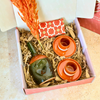 Khaki and terracotta handcrafted gift box