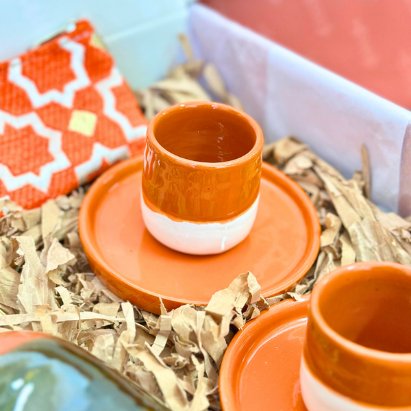 Khaki and terracotta handcrafted gift box