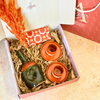 Khaki and terracotta handcrafted gift box