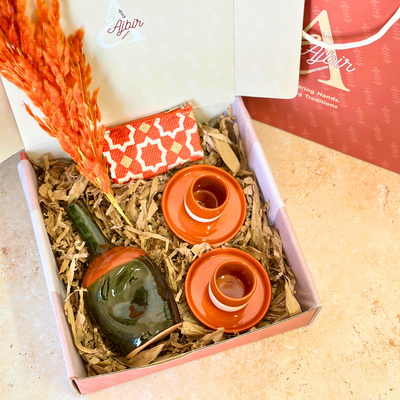 Khaki and terracotta handcrafted gift box