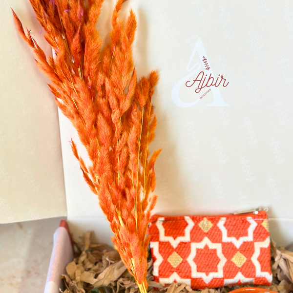 Khaki and terracotta handcrafted gift box