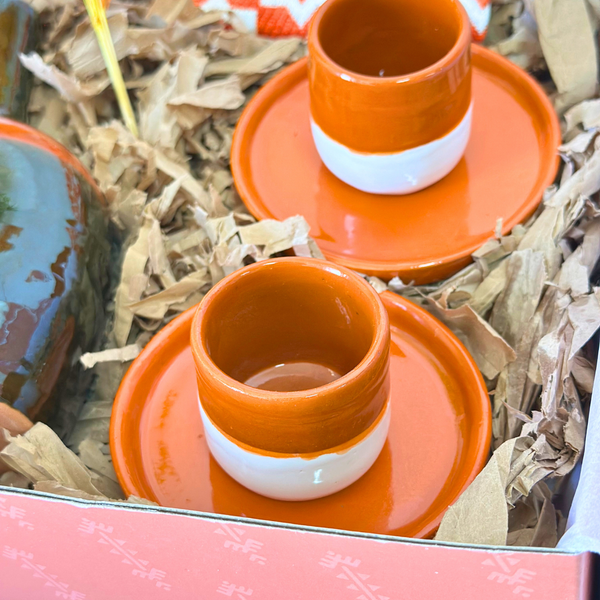 Khaki and terracotta handcrafted gift box
