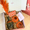 Khaki and terracotta handcrafted gift box