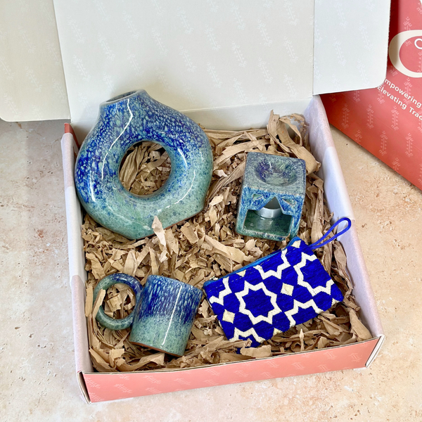 Tafoukt blue denim handcrafted gift box