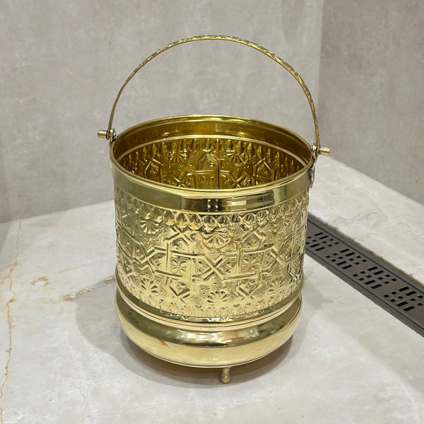 Large traditional brass bucket