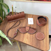 Leather glasses holder