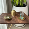 Round candle holder in hammered gold brass