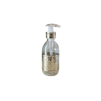 Distributeur de savon en verre et laiton argentée grand Zwak - Ajbir
