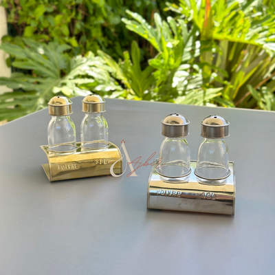 Porte sel et poivre en laiton dorée - Ajbir