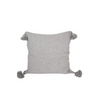 Housse de Coussin à pompons 45cmx45cm Gris clair - Ajbir