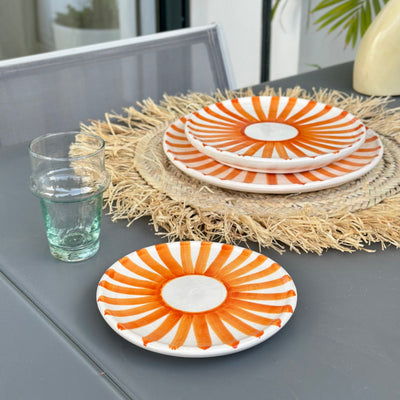 Orange Tafoukt plate set (12 pieces)