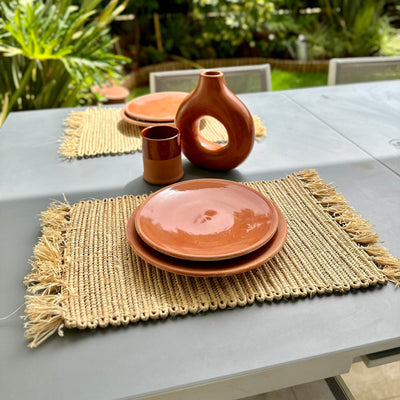 Rectangular raffia placemat (2 pieces)