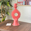 Coral pink candle holder