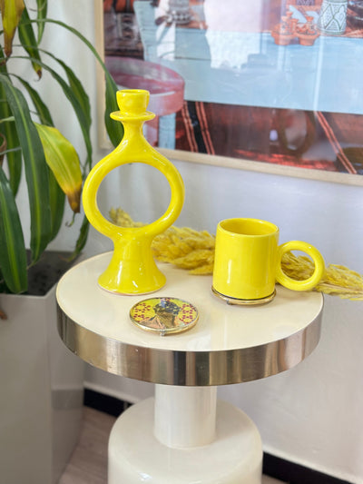 Porte bougie jaune poussin - Ajbir
