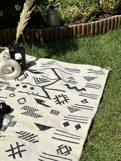 Tapis Hanbal noir amazigh 154cm/102cm - Ajbir