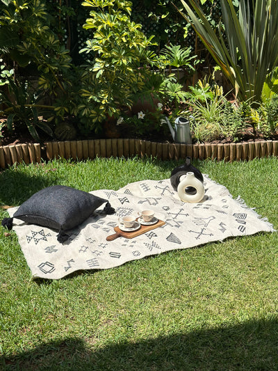 Tapis Hanbal noir amazigh 147cm/95cm - Ajbir