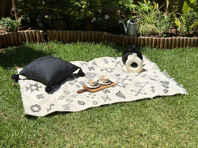 Tapis Hanbal noir amazigh 147cm/95cm - Ajbir