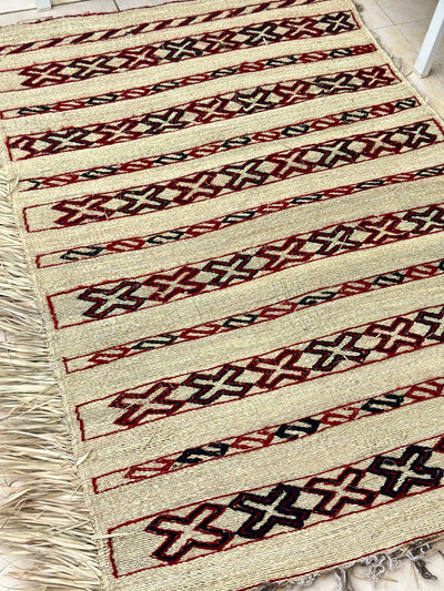 Tapis Extérieur en osier et laine 1m70/1m20 - Ajbir