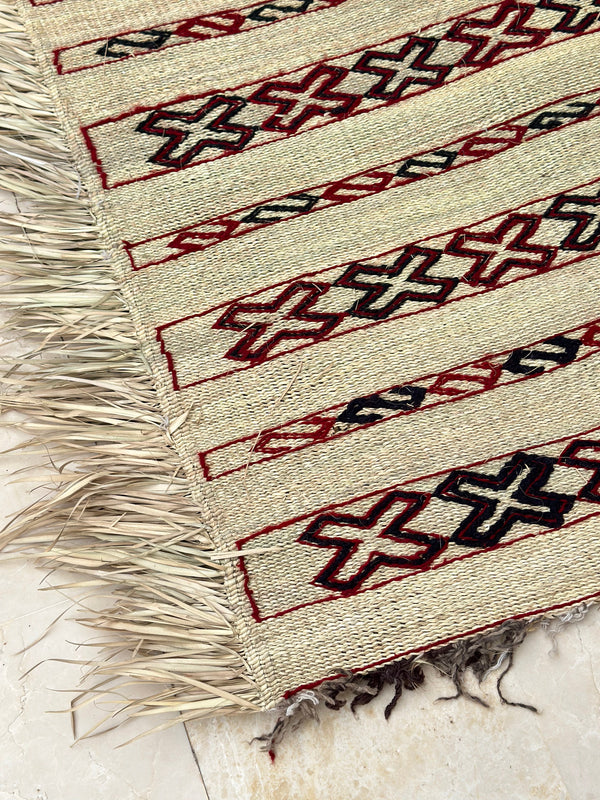 Tapis Extérieur en osier et laine 1m70/1m20 - Ajbir