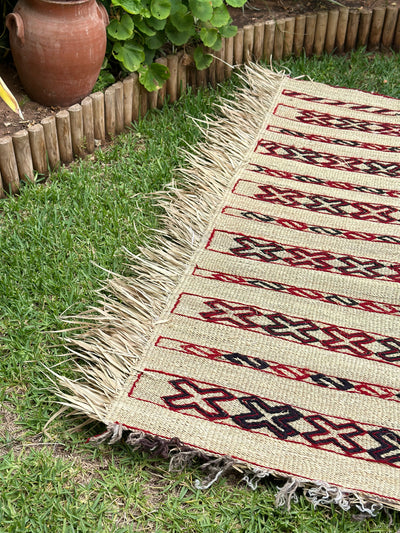 Tapis Extérieur en osier et laine 1m70/1m20 - Ajbir