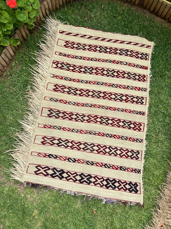 Tapis Extérieur en osier et laine 1m70/1m20 - Ajbir