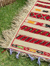 Tapis Extérieur en osier et laine 1m80/1m30 - Ajbir