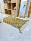 Tapis Beni Ouarain  damier vert orange 112cm/70cm