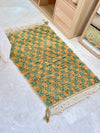 Tapis Beni Ouarain  damier vert orange 112cm/70cm