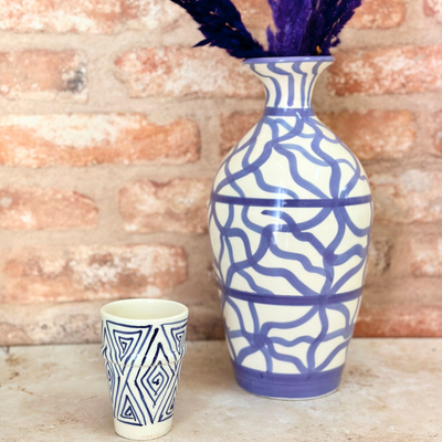 Blue and white Amazigh vase (Unique piece)