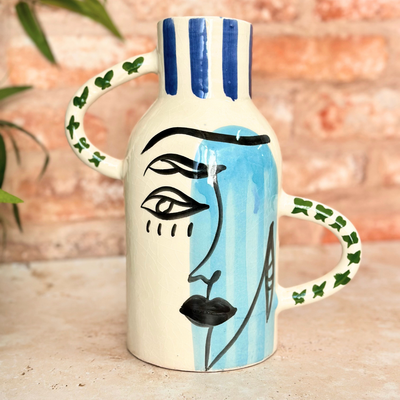 Taboukalt Oudm blue artisanal vase