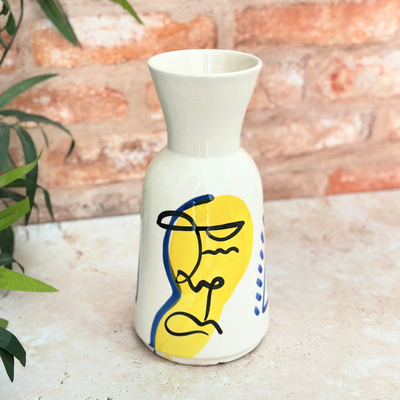 Yellow and blue Azrur vase