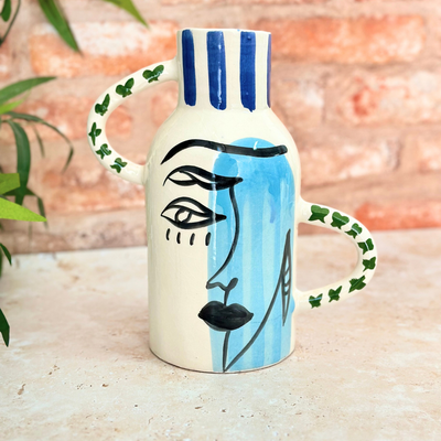 Taboukalt Oudm blue artisanal vase