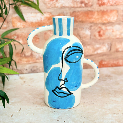 Taboukalt Oudm turquoise artisanal vase