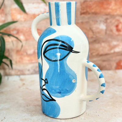 Taboukalt Oudm turquoise artisanal vase