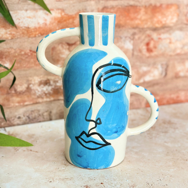 Taboukalt Oudm turquoise artisanal vase