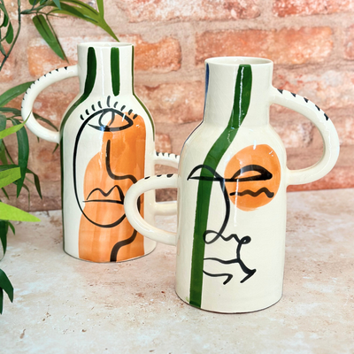 Taboukalt Oudm orange artisanal vase
