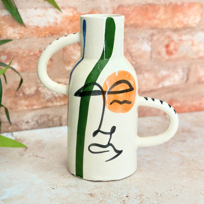 Taboukalt Oudm green artisanal vase