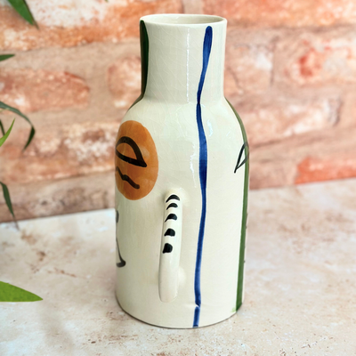 Taboukalt Oudm green artisanal vase