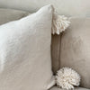 Housse de Coussin à pompons blanc 50cmx40cm