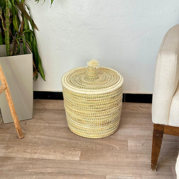 Small wicker laundry basket