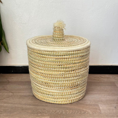 Small wicker laundry basket