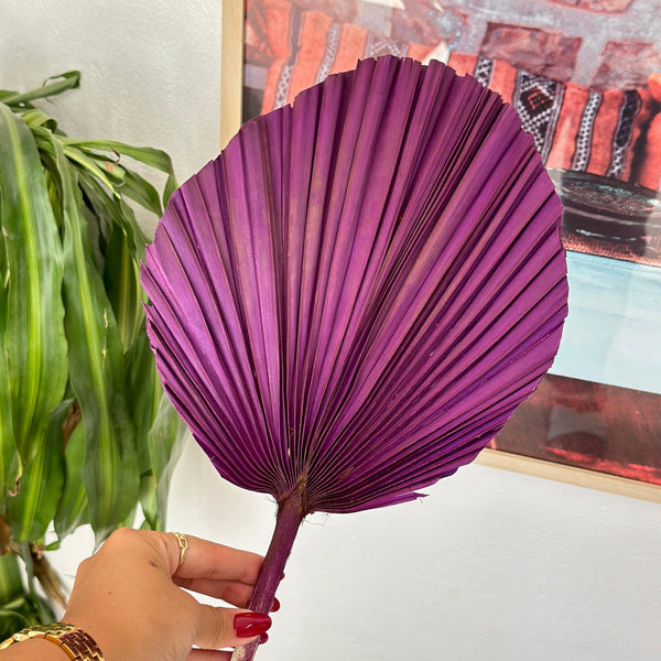Rounded purple palm leaf
