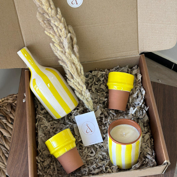 Yellow Striped Handcrafted Gift Box