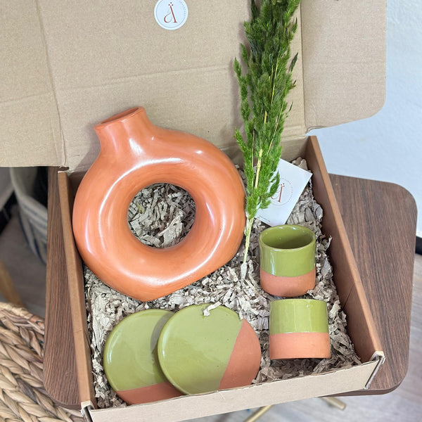 Olive green Tafoukt handcrafted gift box