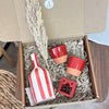 Red striped handmade gift box