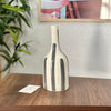 Striped gray bottle vase
