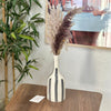 Striped gray bottle vase