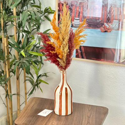 Striped brown bottle vase